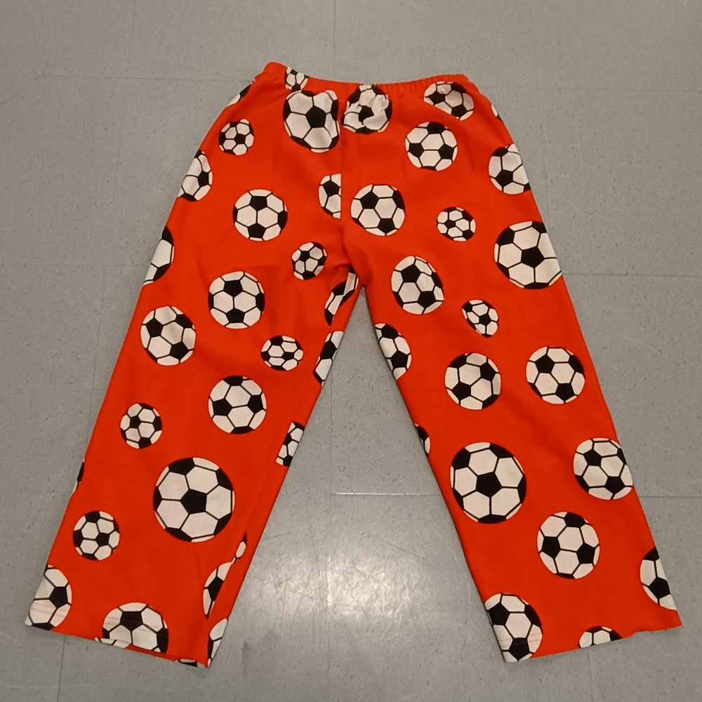 Screaming Mercy Boy Orange & Soccer Ball Print Sleepwear Loungewear Pajamas Pant - Picture 3 of 11